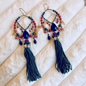 Boho Beaded Fringe Tassel Earrings